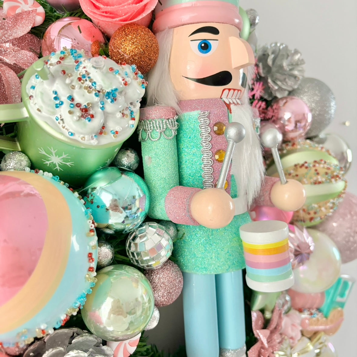 Minty Nutcracker Wreath