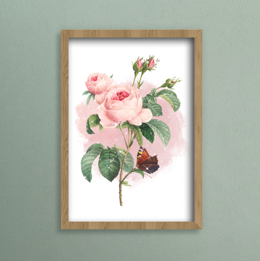 A4 print of pink roses