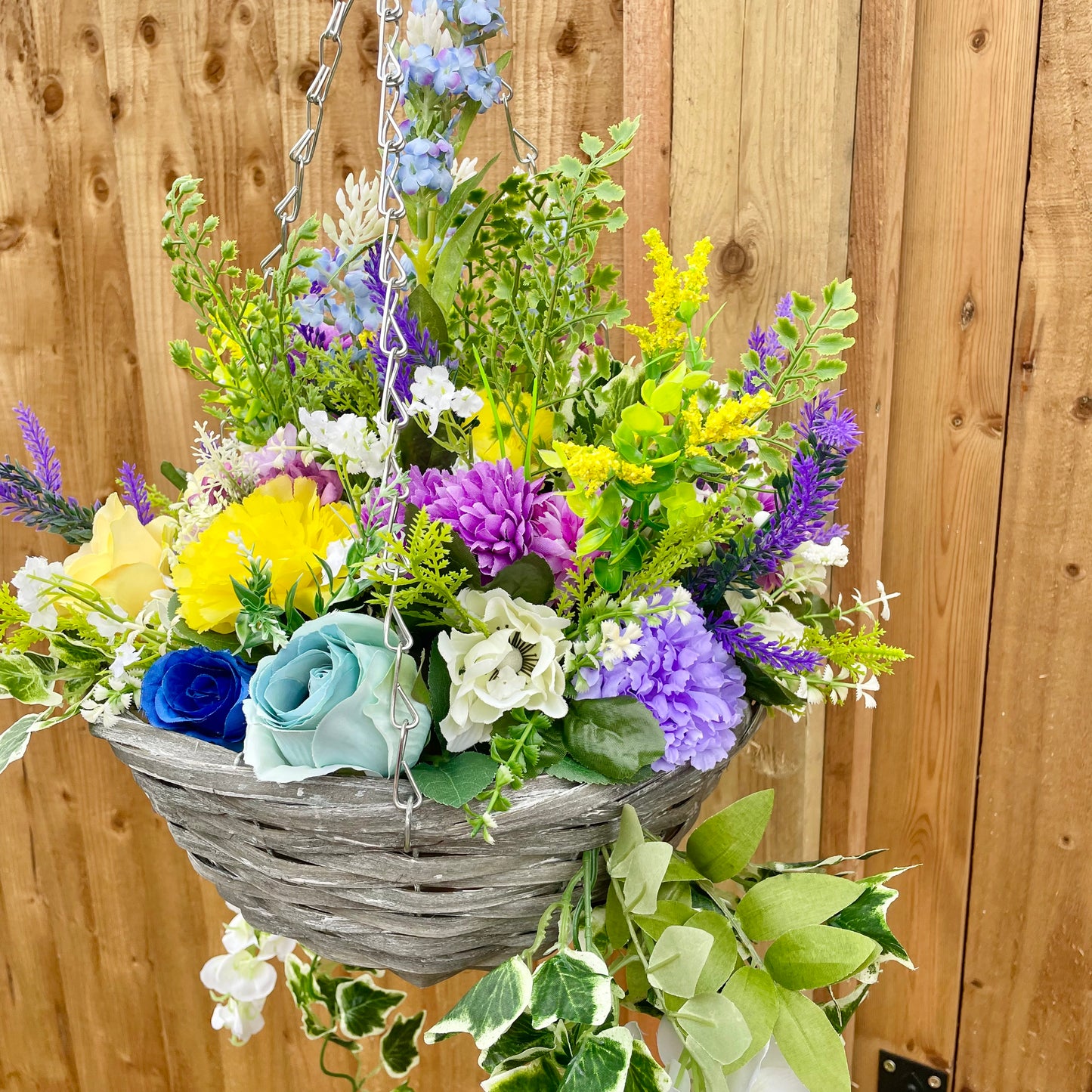 Purple & Yellow Hanging Basket